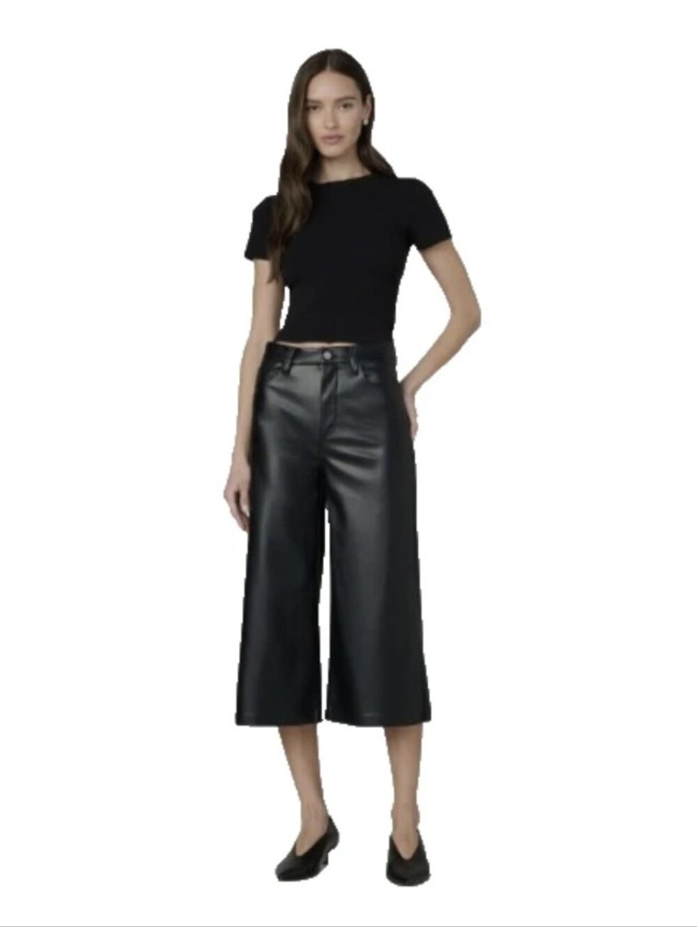 Joe's Jeans The Culotte Vegan Leather Pants Women's 27 Black NWT Cropped